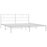 vidaXL Cadre de lit métal avec tête de lit blanc 200x200 cm