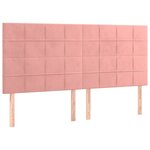 vidaXL Sommier à lattes de lit matelas LED Rose 200x200 cm Velours