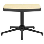 vidaXL Chaise de relaxation avec tabouret Blanc crème Velours et PVC