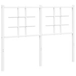 vidaXL Tête de lit métal blanc 120 cm