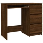 Bureau table poste de travail meuble d'ordinateur informatique étude chêne 90 x 45 x 76 cm bois d'ingénierie brun 02_0023627