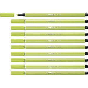 Stylo feutre Pen 68 citron vert x 10 STABILO