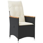 vidaXL Ensemble de salle à manger de jardin 9 pièces avec coussins noir rattan PE
