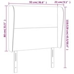 vidaXL Tête de lit avec oreilles Rose 93x23x118/128 cm Velours