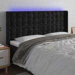 vidaXL Tête de lit à LED Noir 183x16x118/128 cm Velours