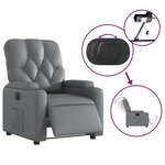vidaXL Fauteuil inclinable électrique Gris Similicuir