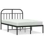vidaXL Cadre de lit métal avec tête de lit noir 120x190 cm