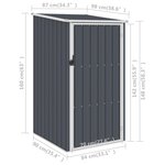 vidaXL Abri de jardin Anthracite 87x98x159 cm Acier galvanisé