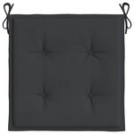 vidaXL Coussins de chaise jardin lot de 4 noir 50x50x4 cm tissu oxford