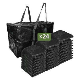 Pack and Move - Lot 24 Grands Sacs Déménagement Recyclé - Rangement Et Transport Ultra Résistant - Réutilisable - Poignées Solides - 100L