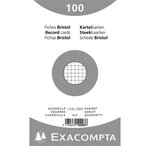 Paquet de 100 fiches bristol blanc 125/200 5x5 s/film exacompta