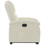 vidaXL Fauteuil inclinable Crème Velours