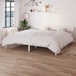 vidaXL Cadre de lit Blanc Bois de pin massif 180x200 cm Super King