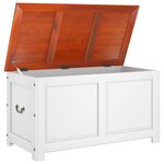 vidaXL Coffre de rangement et couvercle marron et blanc bois d'acacia