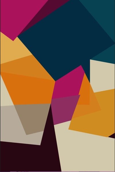 Tapis d'intérieur ORIGAMI 80 x 150 cm - Multicolore