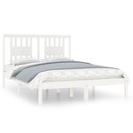 vidaXL Cadre de lit Blanc Bois de pin massif 140x190 cm