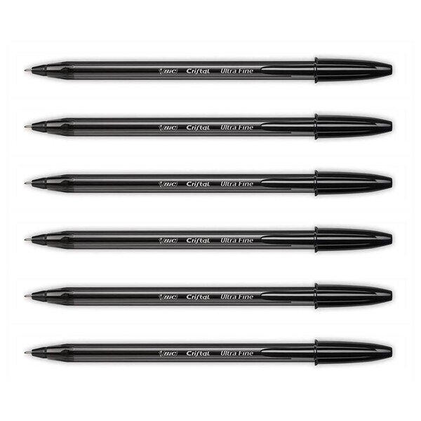 Stylo Bille Cristal Exact Pointe Ultra Fine Noir x 6 BIC