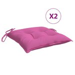 vidaXL Coussins de chaise lot de 2 rose 40x40x7 cm tissu