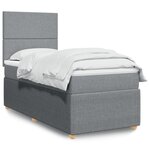 vidaXL Sommier à lattes de lit et matelas Gris clair 90x190 cm Tissu
