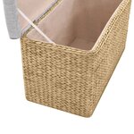 vidaXL Banc avec 2 poufs Jacinthe d'eau Gris