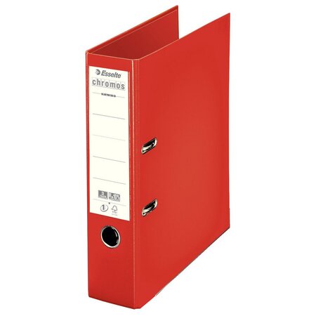 Classeur à levier A4 Chromos Plus en polypropylène - Dos 8 cm - Rouge