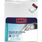 Housse de couette - 140 x 200 cm - Coton - Antibactérien - Blanc
