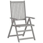 vidaXL Chaises inclinables de jardin avec coussins 8 Pièces Gris Acacia