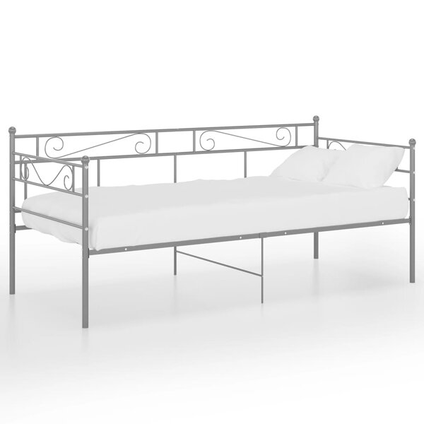 vidaXL Cadre de canapé-lit Gris Métal 90x200 cm