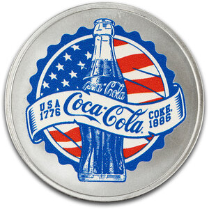 Monnaie COCA COLA 140 Anniversaire 1 Oz Medaille Argent USA