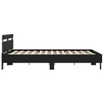 vidaXL Cadre de lit avec tête de lit et LED noir 180x200 cm