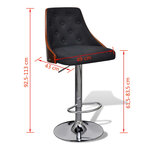 vidaXL Tabourets de bar lot de 2 bois courbé et tissu