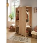 Meuble de rangement enfant - chêne doré - bois - Avec étageres et penderie - Babyprice Up