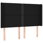 vidaXL Sommier à lattes de lit matelas LED Noir 140x200 cm Tissu