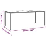 vidaXL Ensemble à manger de jardin coussins 7Pièces Noir Résine tressée