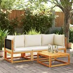 vidaXL Salon de jardin avec coussins 3 Pièces bois massif d'acacia