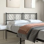 vidaXL Tête de lit métal noir 140 cm