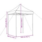 vidaXL Tente de réception pliable escamotable beige 200x200x306 cm