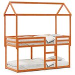 vidaXL Lit superposé avec toit cire marron 80x200cm bois massif de pin