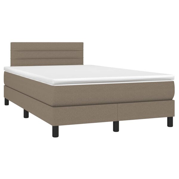 vidaXL Sommier à lattes de lit avec matelas taupe 120x190 cm tissu