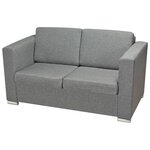 vidaXL Ensemble de canapés trois pièces Tissu Gris clair