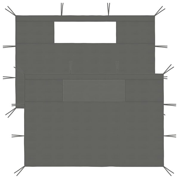 vidaXL Parois latérales de belvédère avec fenêtres 2 Pièces Anthracite