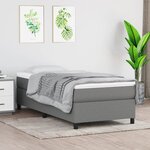vidaXL Cadre de lit Gris foncé 90x200 cm Tissu