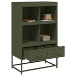 vidaXL Buffet haut vert olive 68 5x39x111 5 cm acier laminé à froid