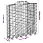 vidaXL Paniers à gabions arqués 6 Pièces 200x50x200/220 cm Fer galvanisé