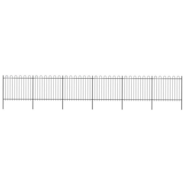 Vidaxl clôture de jardin avec dessus en cerceau acier 10 2x1 5 m noir
