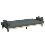 vidaXL Canapé-lit avec accoudoirs gris foncé tissu