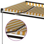 vidaXL Auvent manuel rétractable avec LED 450x350 cm Jaune et blanc