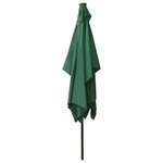 vidaXL Parasol de jardin avec LED et mât en acier Vert 2x3 m