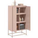 vidaXL Buffet haut rose 68 5x38 5x123 5 cm acier