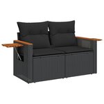 vidaXL Salon de jardin 11 Pièces avec coussins noir résine tressée